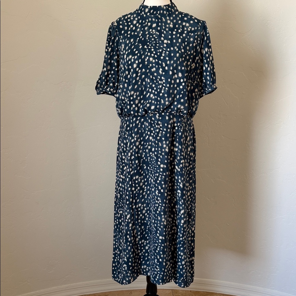 Ann Taylor Women's Navy Speckle Midi Dress
